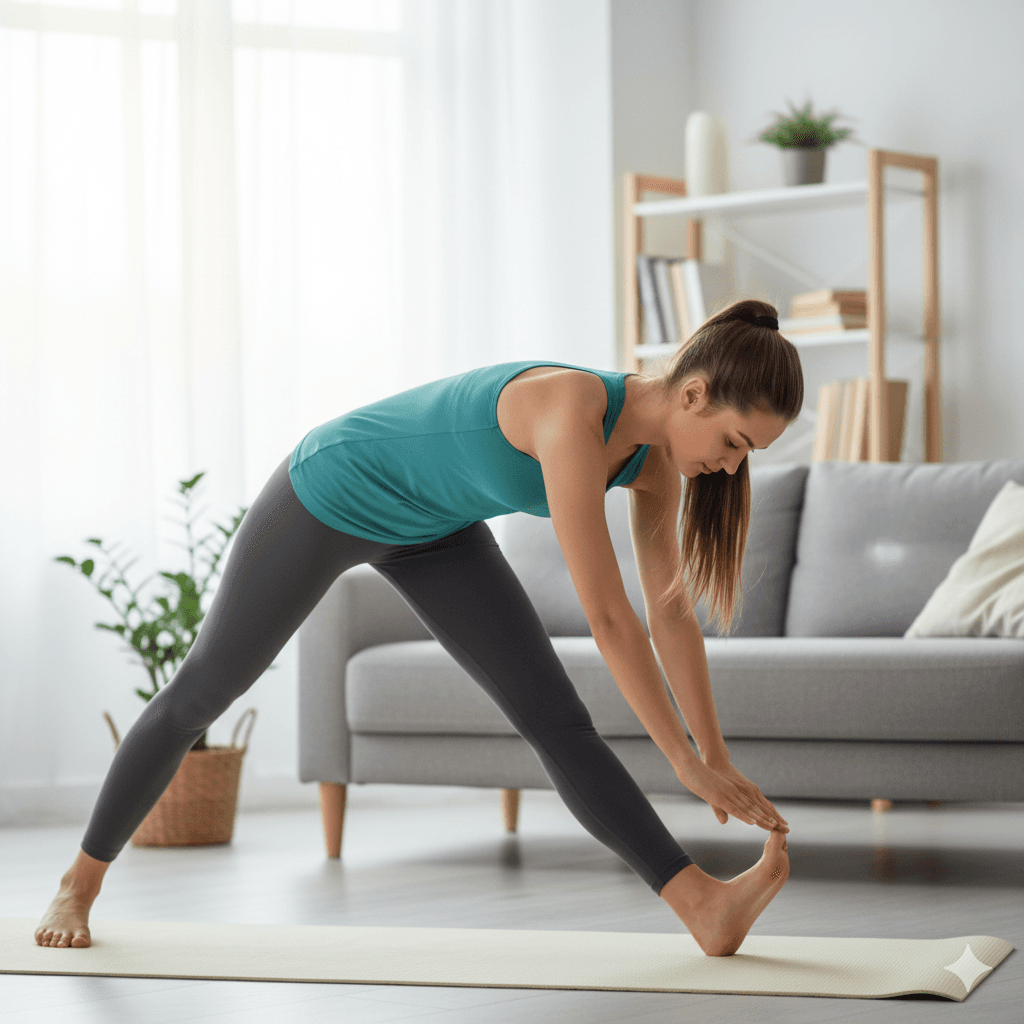 Person doing physiotherapy exercises at home with PhysAlign